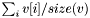$ \sum_i v[i] / size(v)$