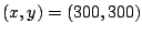 $(x,y)=(300,300)$