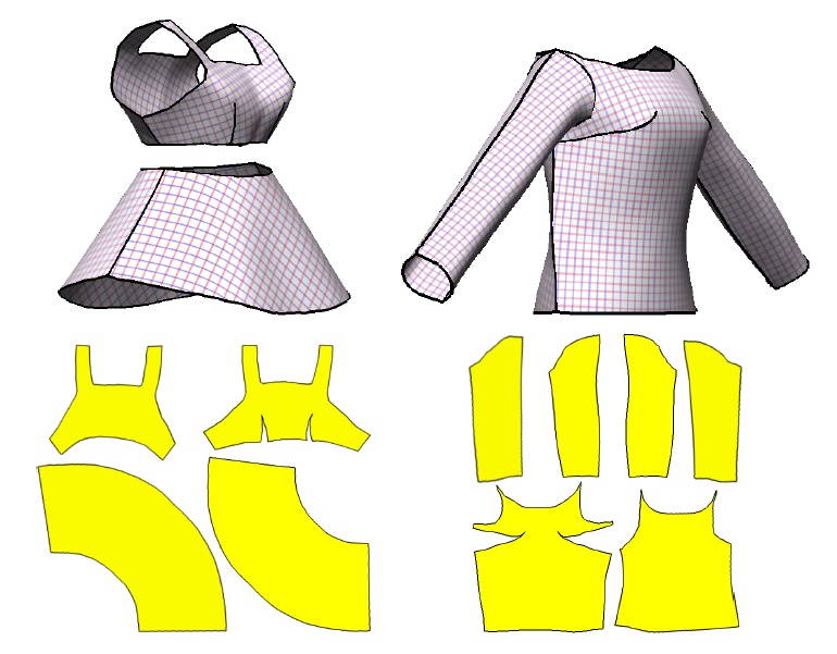 Computer Graphics Garment Virtual Garments: A Fully Geometric Approach for Clothing Design